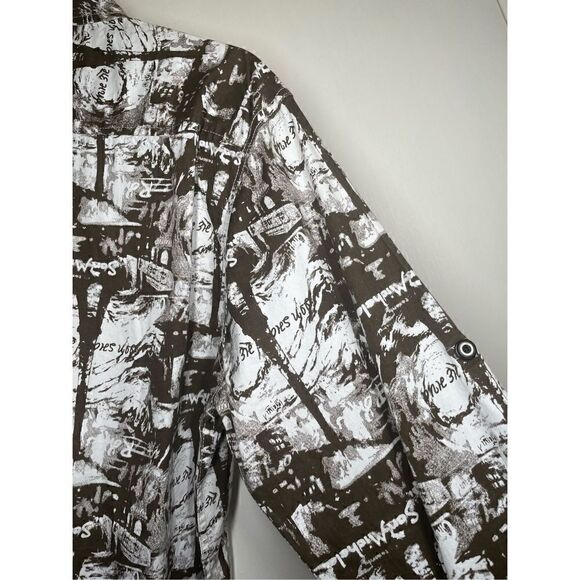 🔴 Superior Signature Brown Western Style Printed Button Front Shirt XXL - Picture 10 of 13